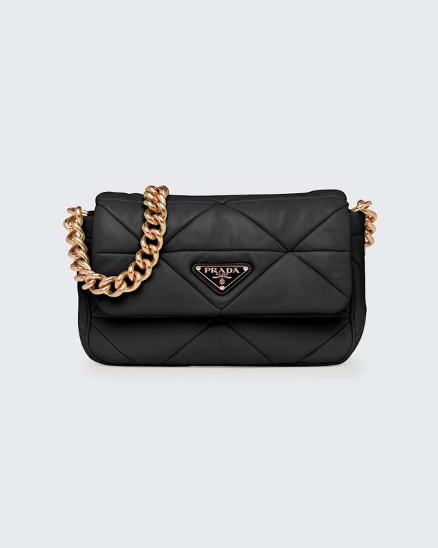 System Triangle Quilted Napa Mini Shoulder Bag